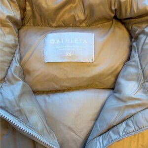 Athleta Metallic Gold Puffer Jacket